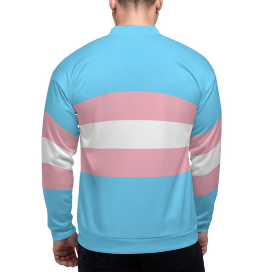 Teen Blue Pink White Pride Bomber Jacket
