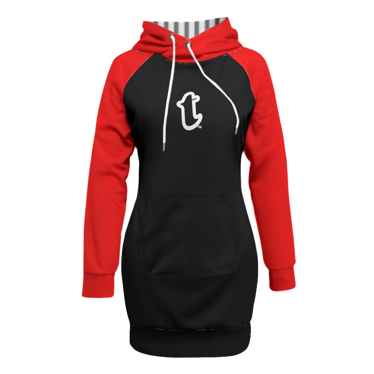 Red/Black Pullover Hoodie Dress
