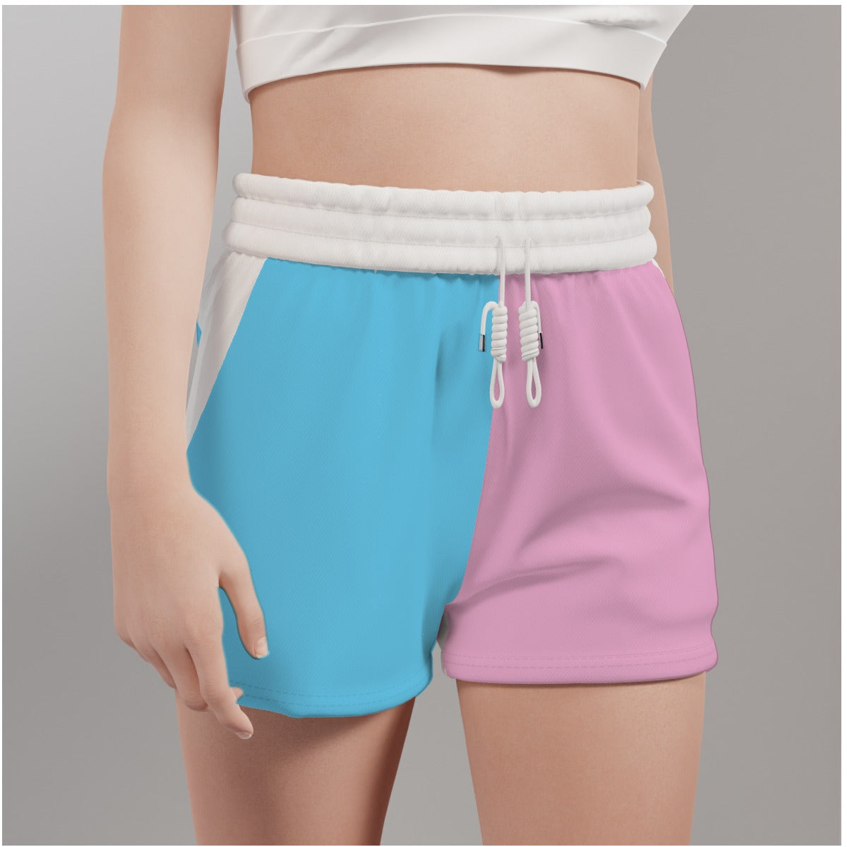 Blue Pink White Trans Pride Colors/White Casual Gym Shorts