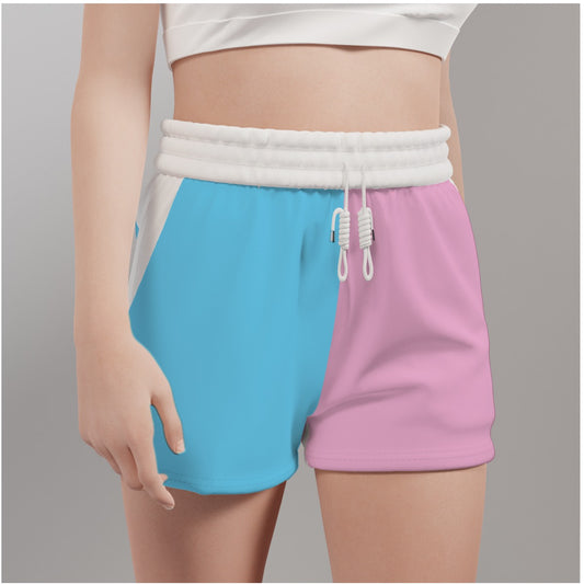 Blue Pink White Trans Pride Colors/White Casual Gym Shorts