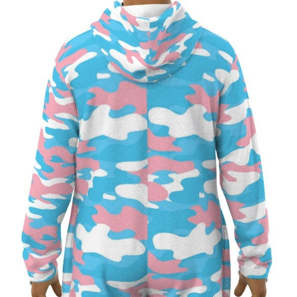 Plus Size Blue Pink White All Over Pride Camouflage Black Fleece Onesie