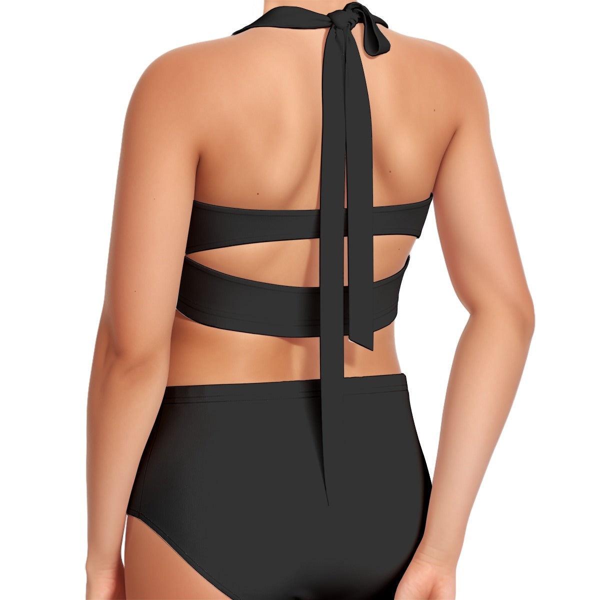 Blue Pink White Pride Halter Neck Swimsuit Set