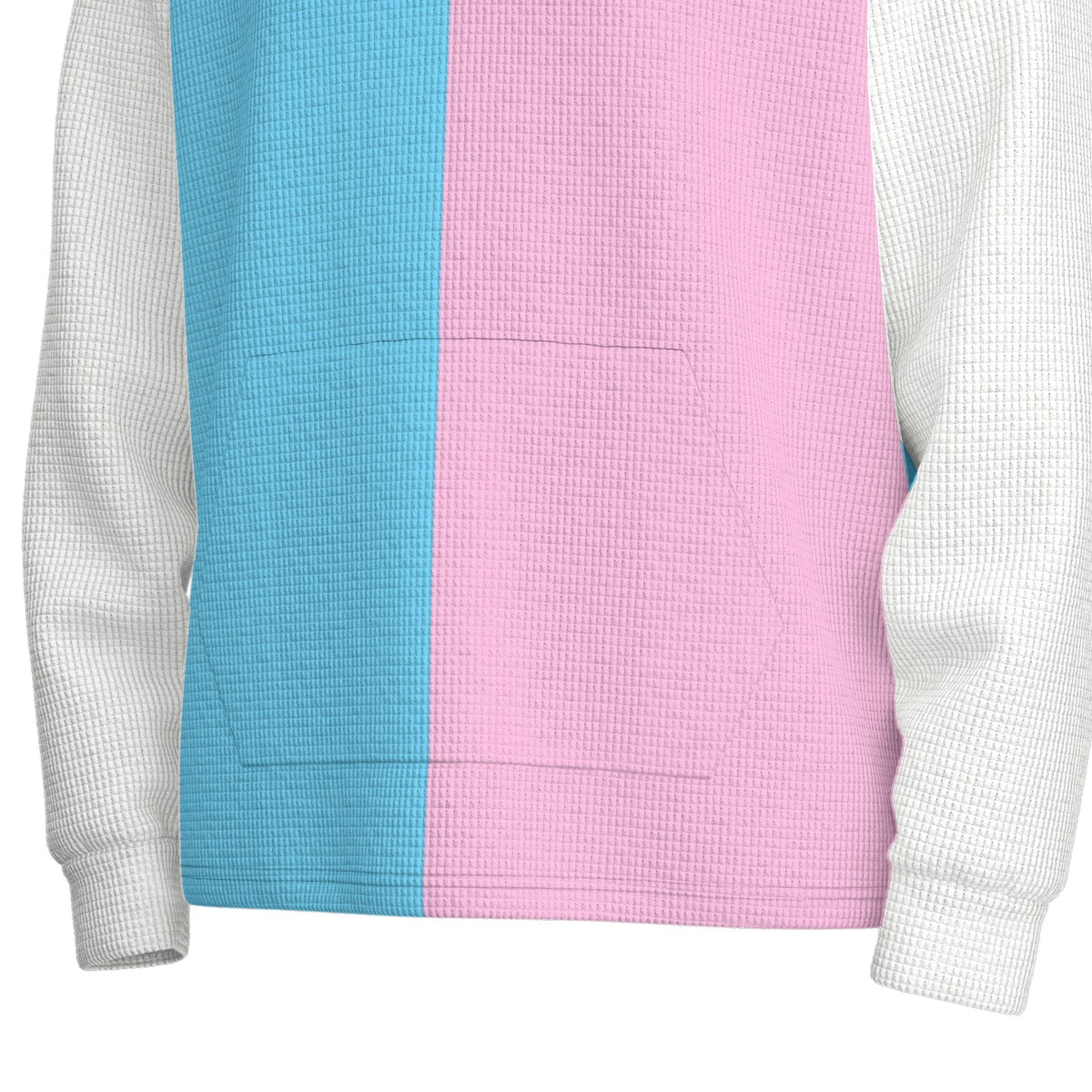 Teen - Plus Size Blue Pink White Pride Half-Button Hoodie