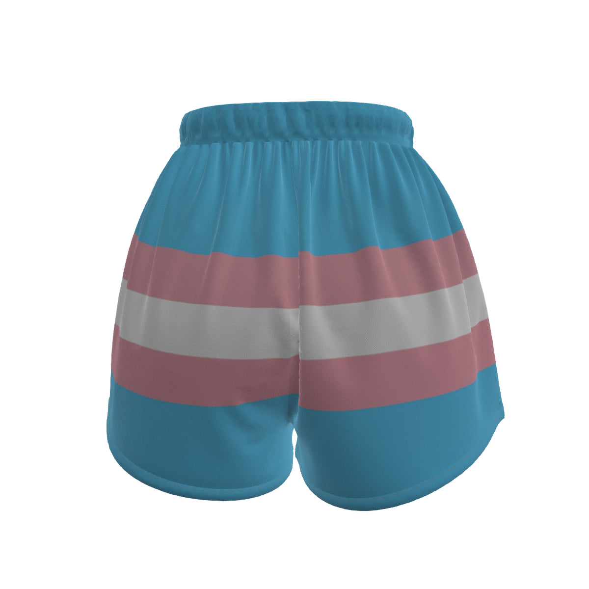 Blue Pink White All-Over Trans Pride Colors/White Gym Shorts