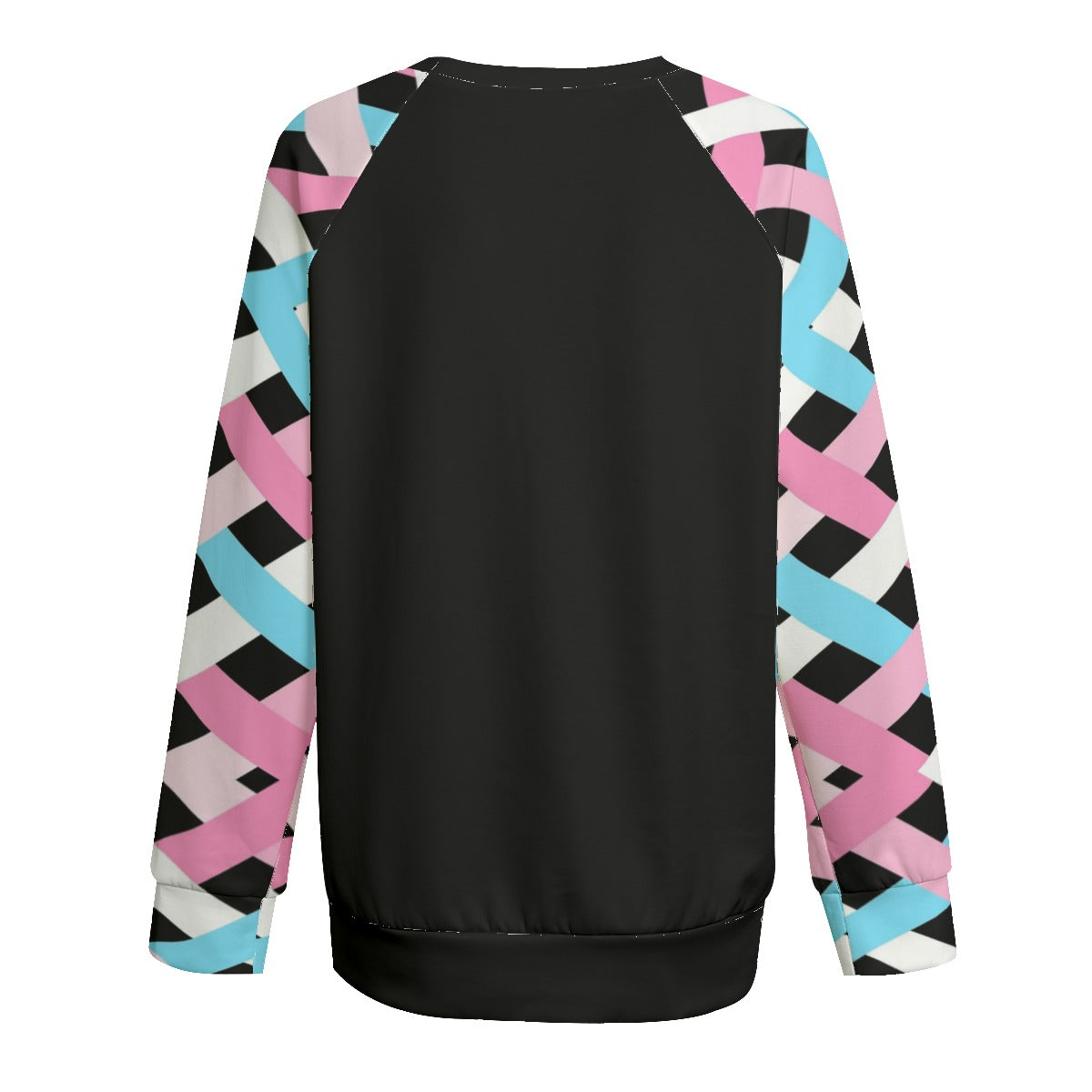 Plus Size Blue Pink White All-Over Pride Raglan Sweatshirt