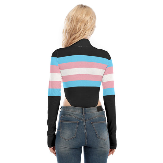 Teen Blue Pink White Pride Striped Black Long-Sleeve Body