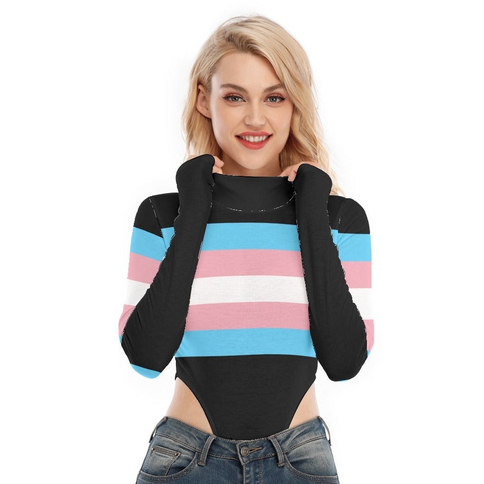 Teen Blue Pink White Pride Striped Black Long-Sleeve Body