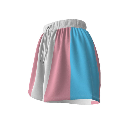 Blue Pink White Trans Pride Colors/White Gym Shorts