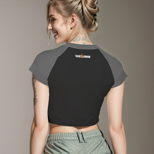 Teen Tuck&Simon Black/Grey Raglan Cropped T-shirt