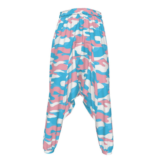 Trans Coloured Trans Camouflage Baggy Drop-Crotch Loose Trousers