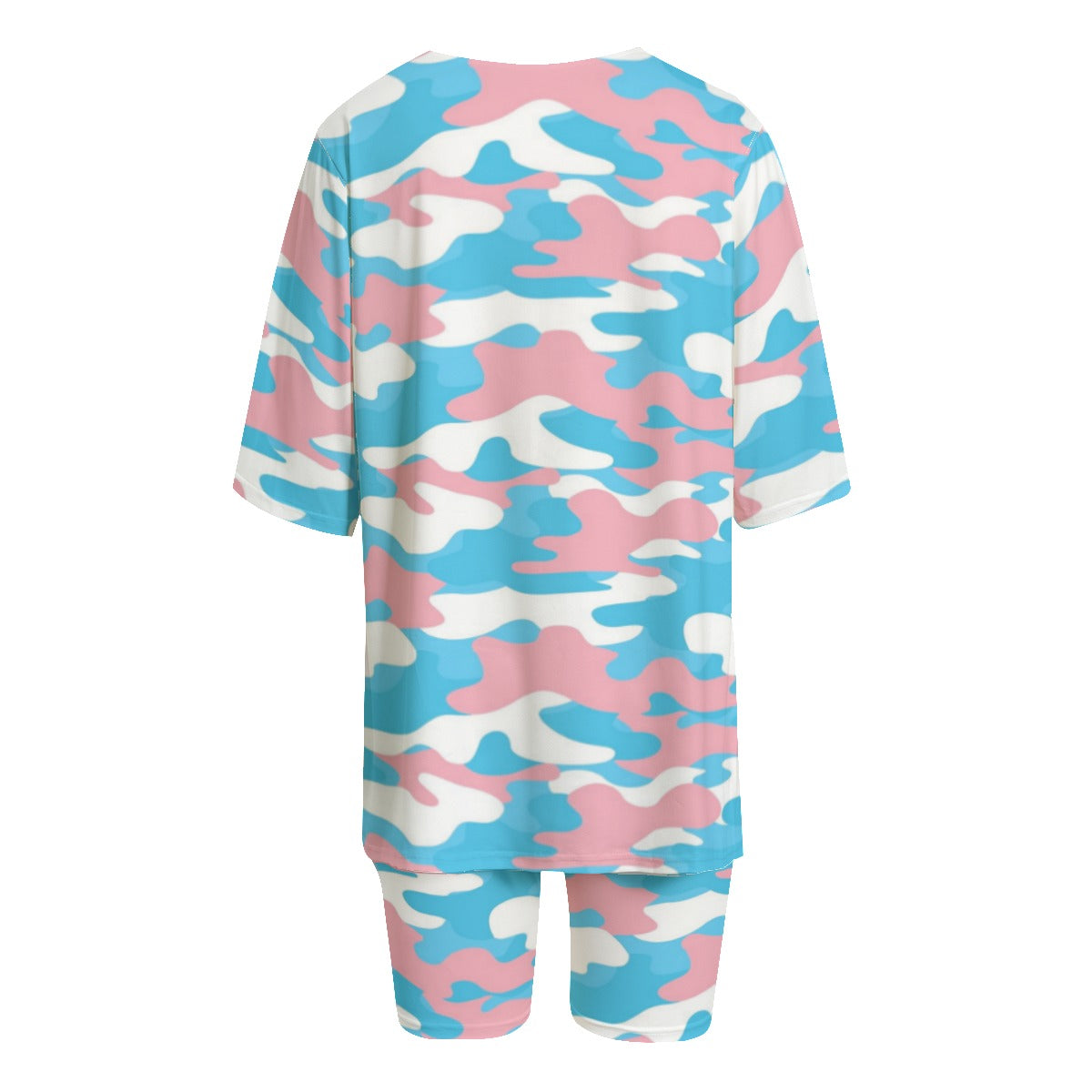 Trans Coloured Pride Camouflage Short-Sleeve T-Shirt and Short-Leg Pajama Set