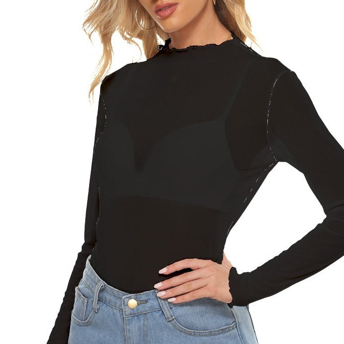 toffolo Teen Black See-Thru Top