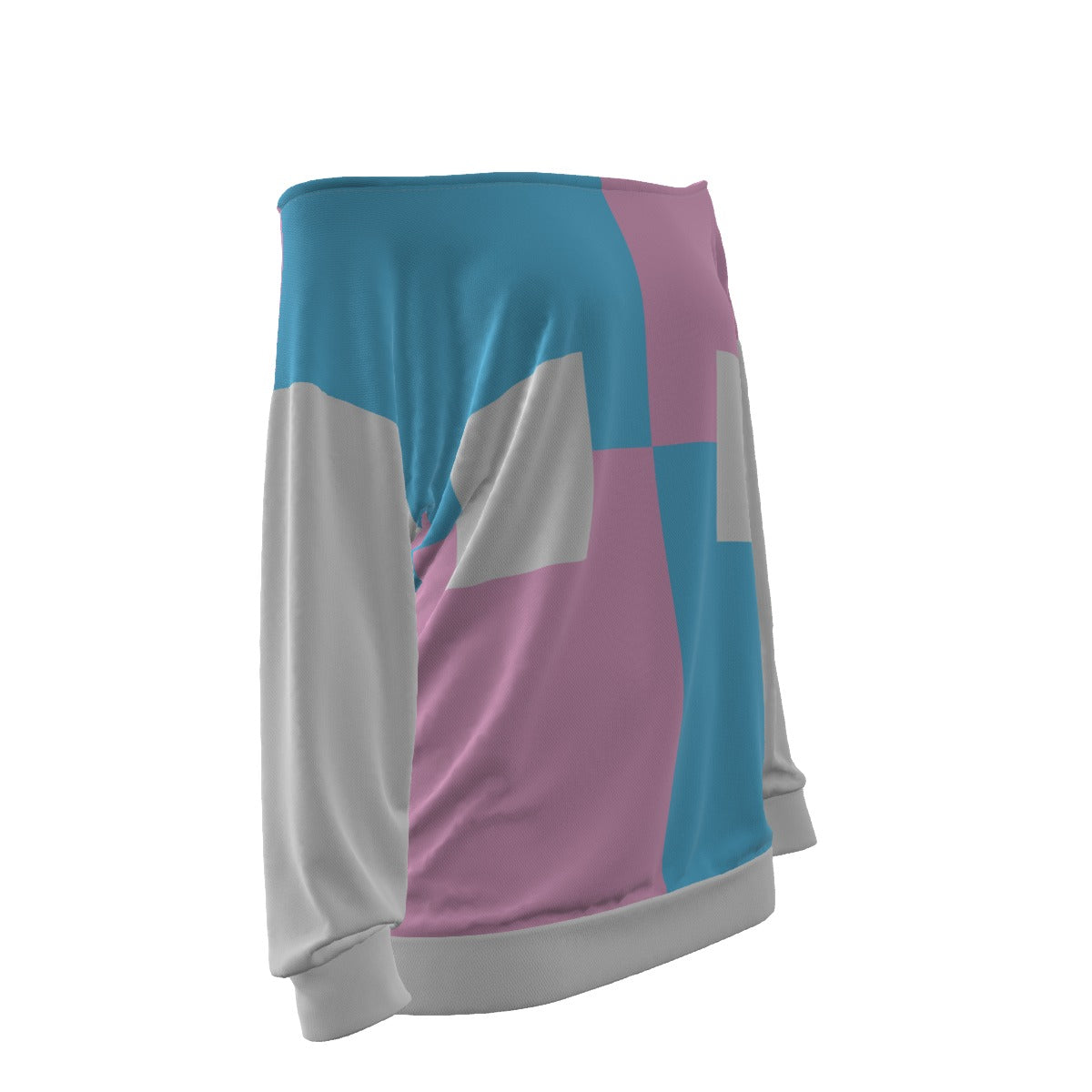 Teen - Plus Size Blue Pink White Trans Pride Off-Shoulder Sweatshirt