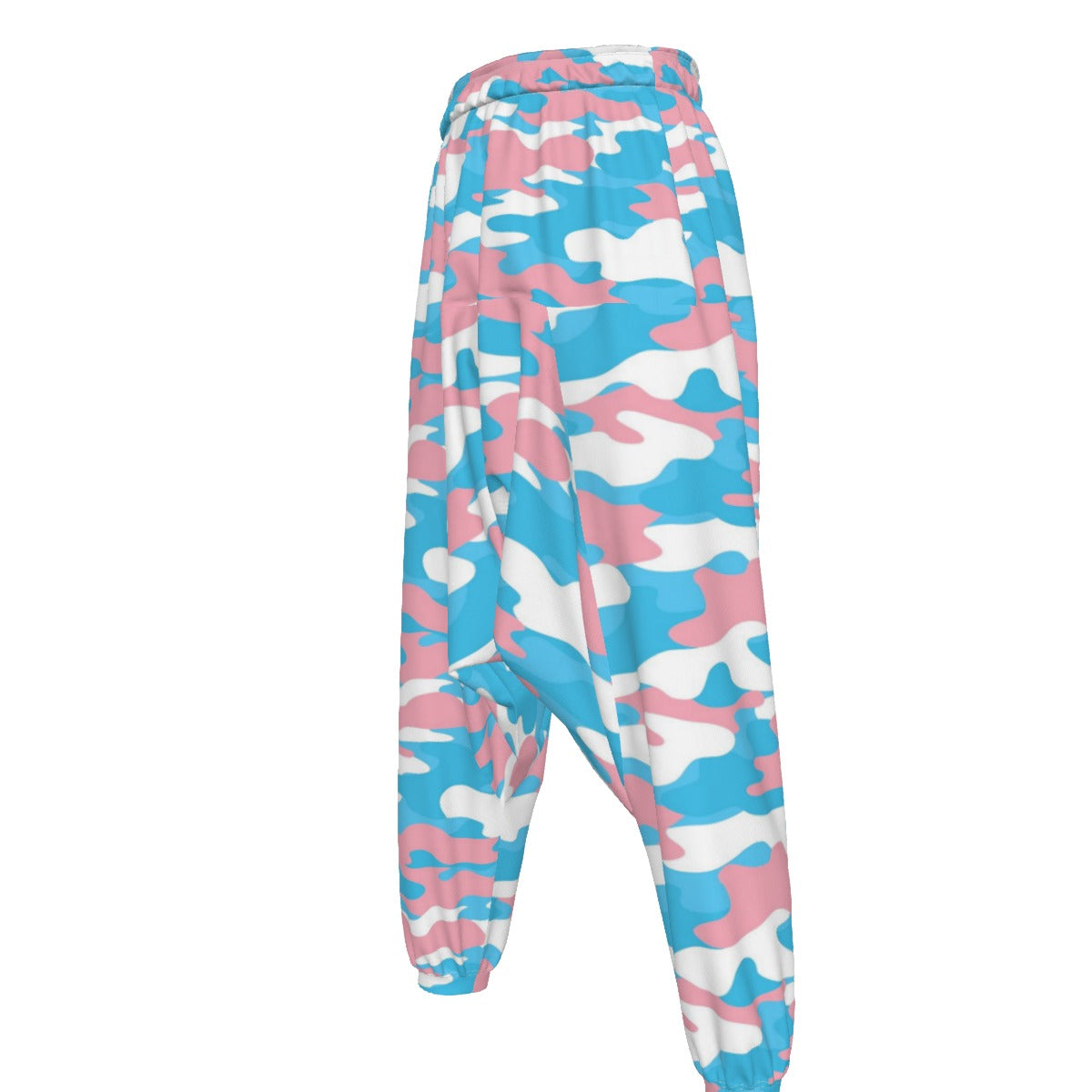 Trans Coloured Trans Camouflage Baggy Drop-Crotch Loose Trousers