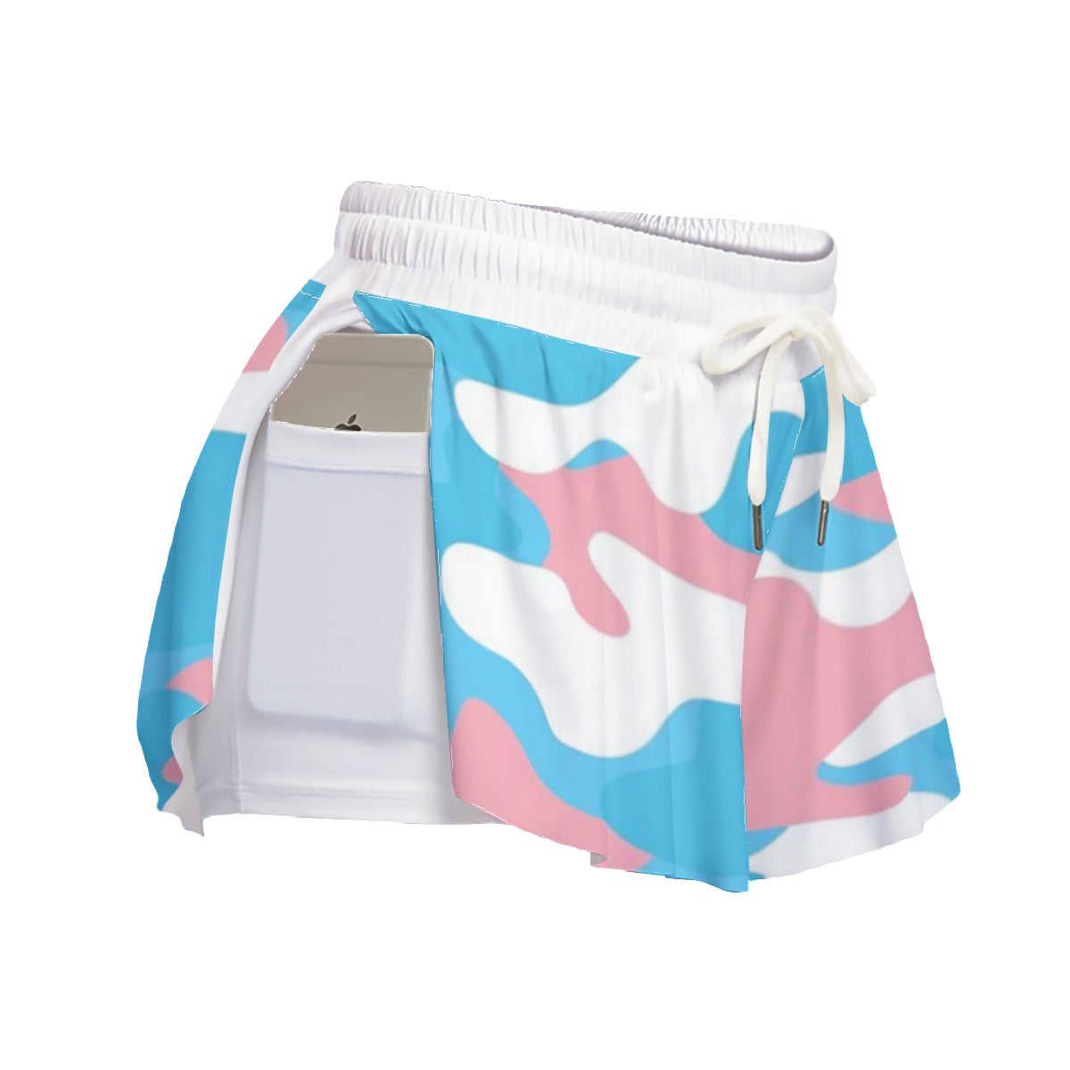 Blue Pink White Pride Camouflage/White Inner Fitness Sport Culottes