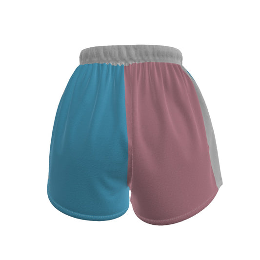 Blue Pink White Trans Pride Colors/White Gym Shorts
