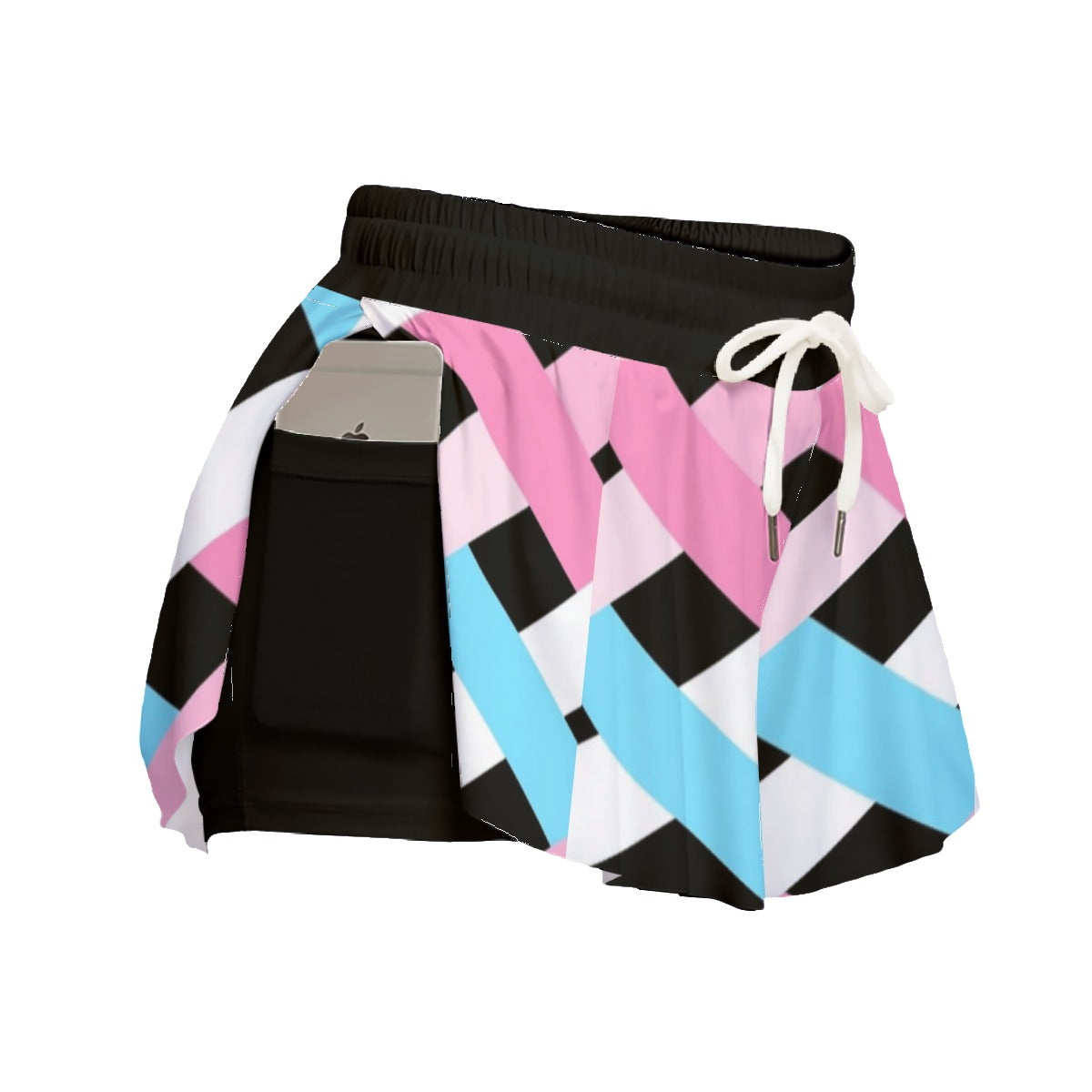Blue Pink White Pride Lattice Black Fitness Sport Culottes