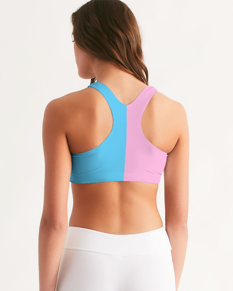 Teen Blue Pink White Vive l'Paris Pride Seamless Sports Bra