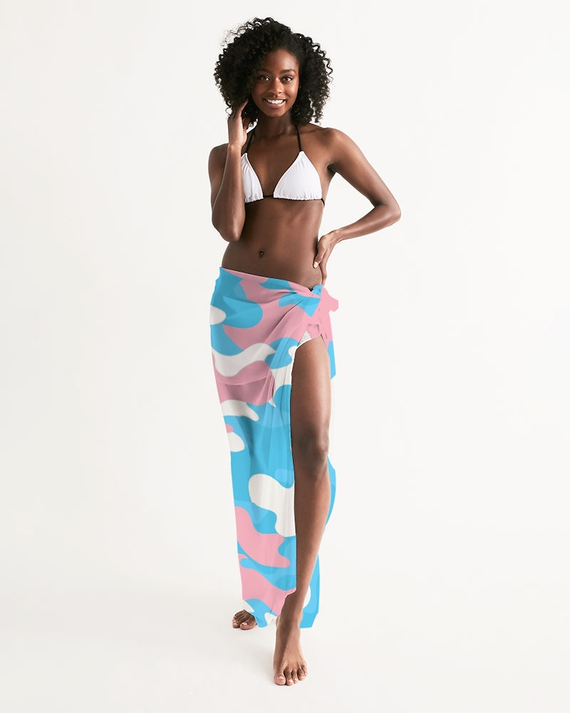 Blue Pink White Pride Camouflage Chiffon Beach Wrap