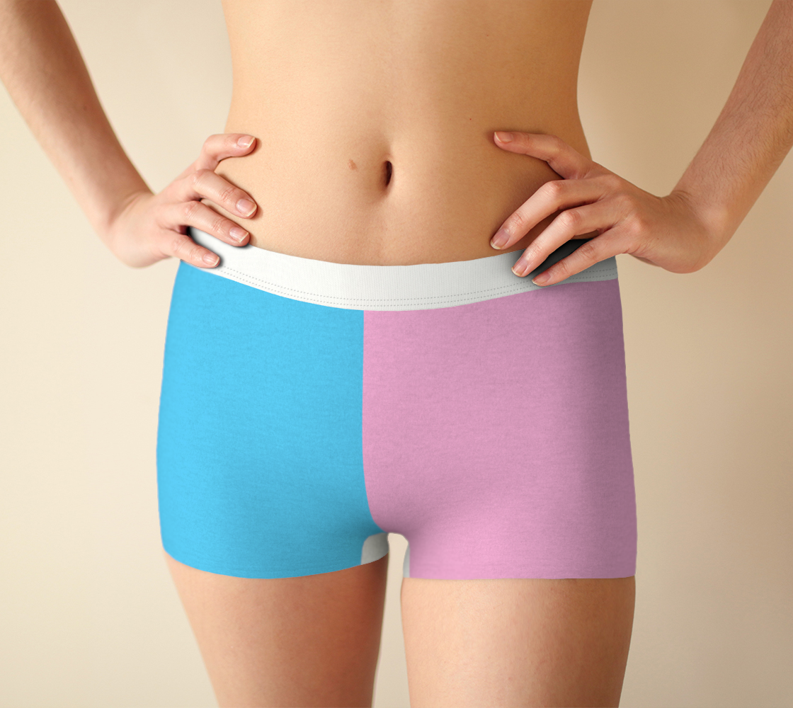 Blue Pink White Pride Block Boyshort Panty