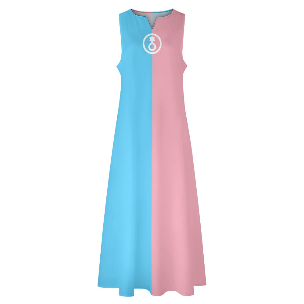 Trans Coloured Trans Paris Pride Ankle-Length Beach Dress