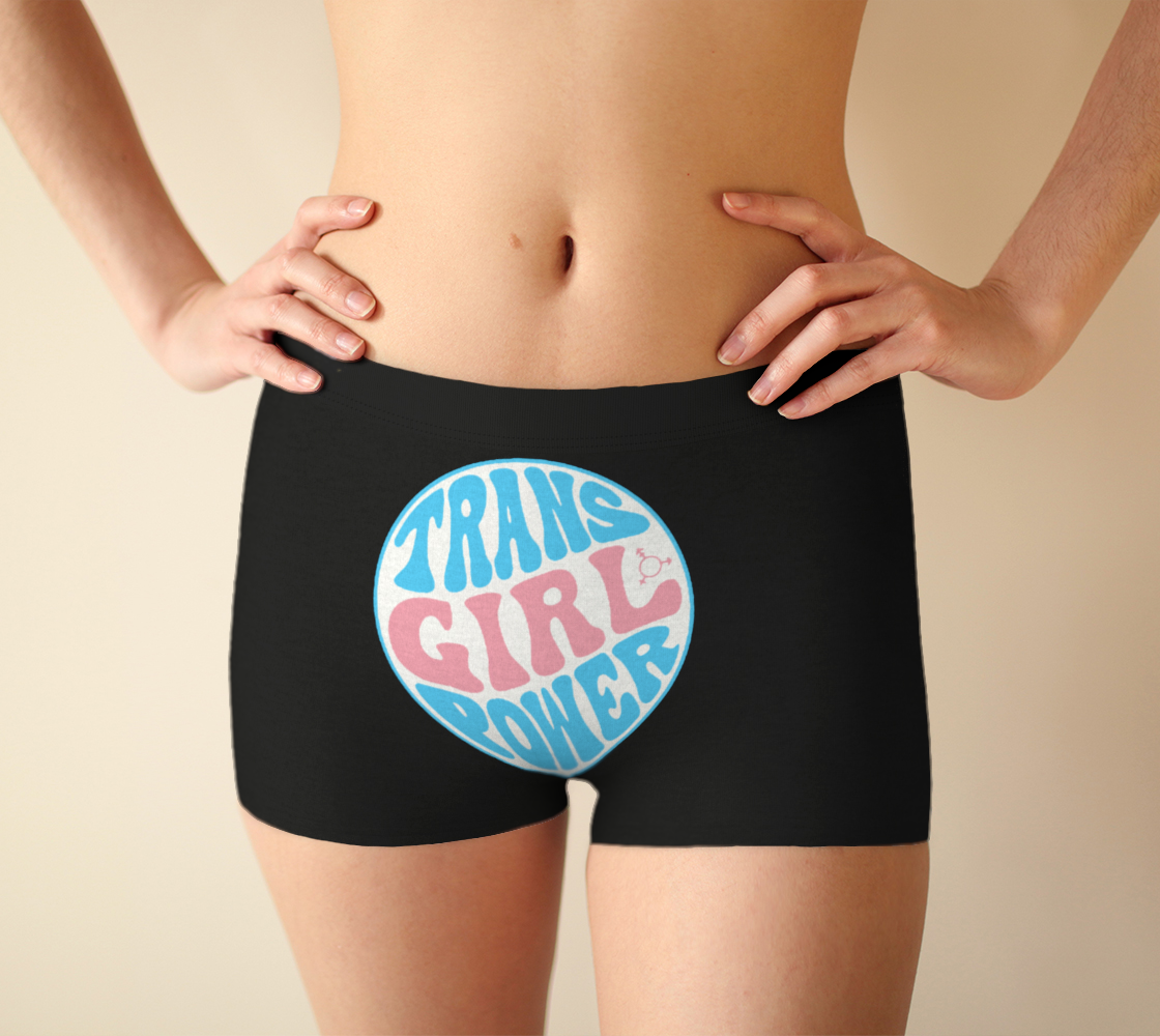 Black 'TRANS GIRL POWER' Boyshort Panty