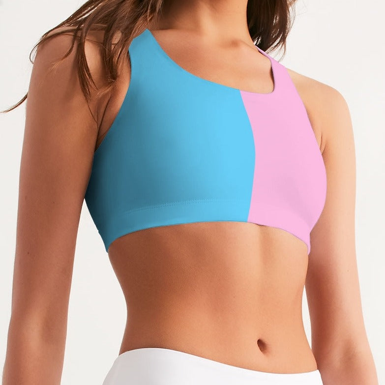 Teen Blue Pink White Vive l'Paris Pride Seamless Sports Bra