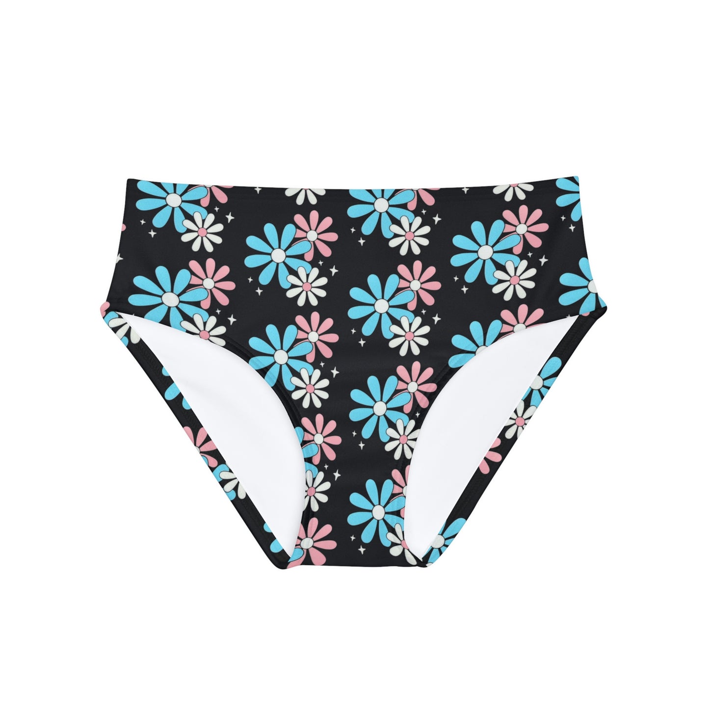 Blue Pink White Big Daisies Kid's Hipster Tucking Panty 8-13yrs