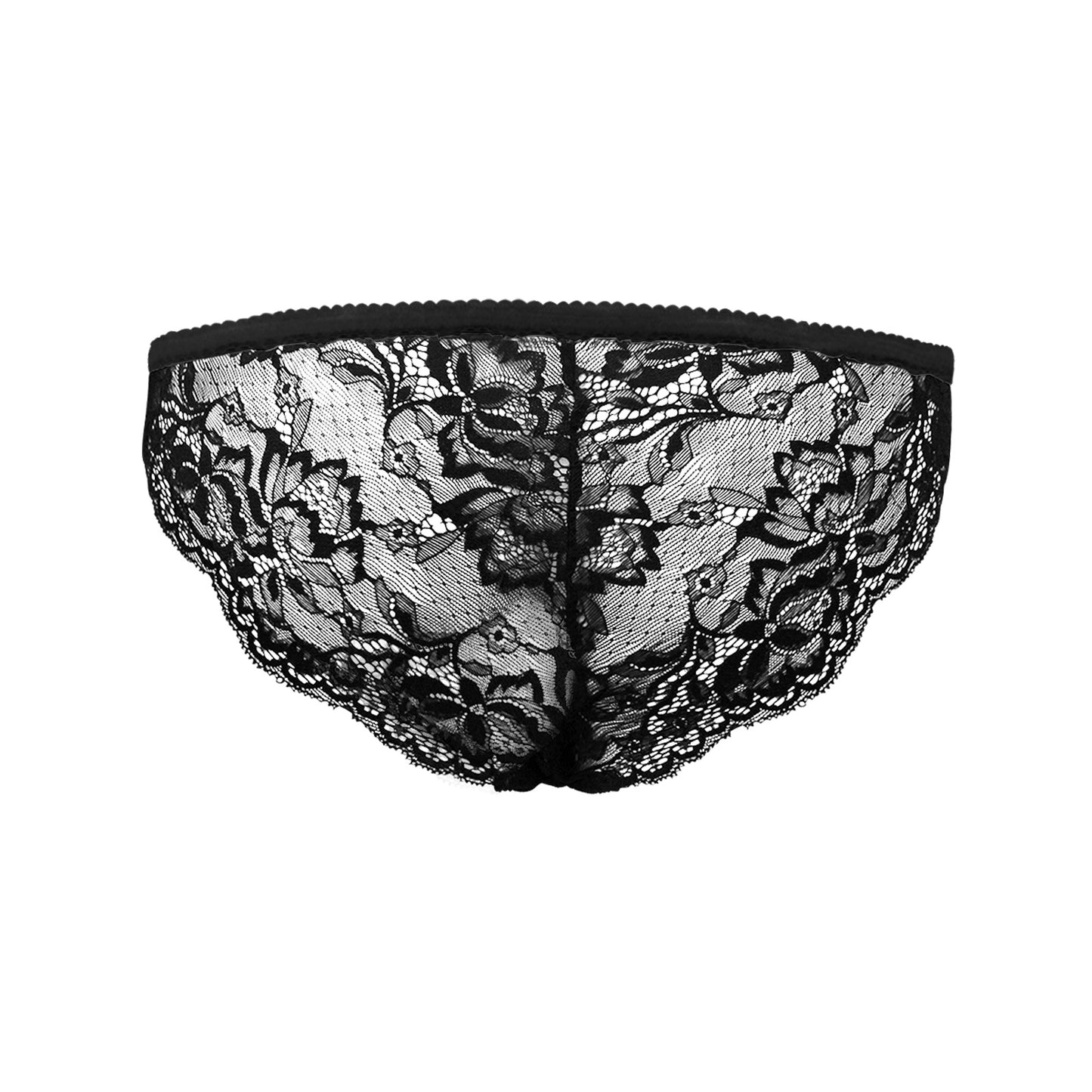 Teen - Plus Size Blue Pink White Big Daisies Black Lace Panties