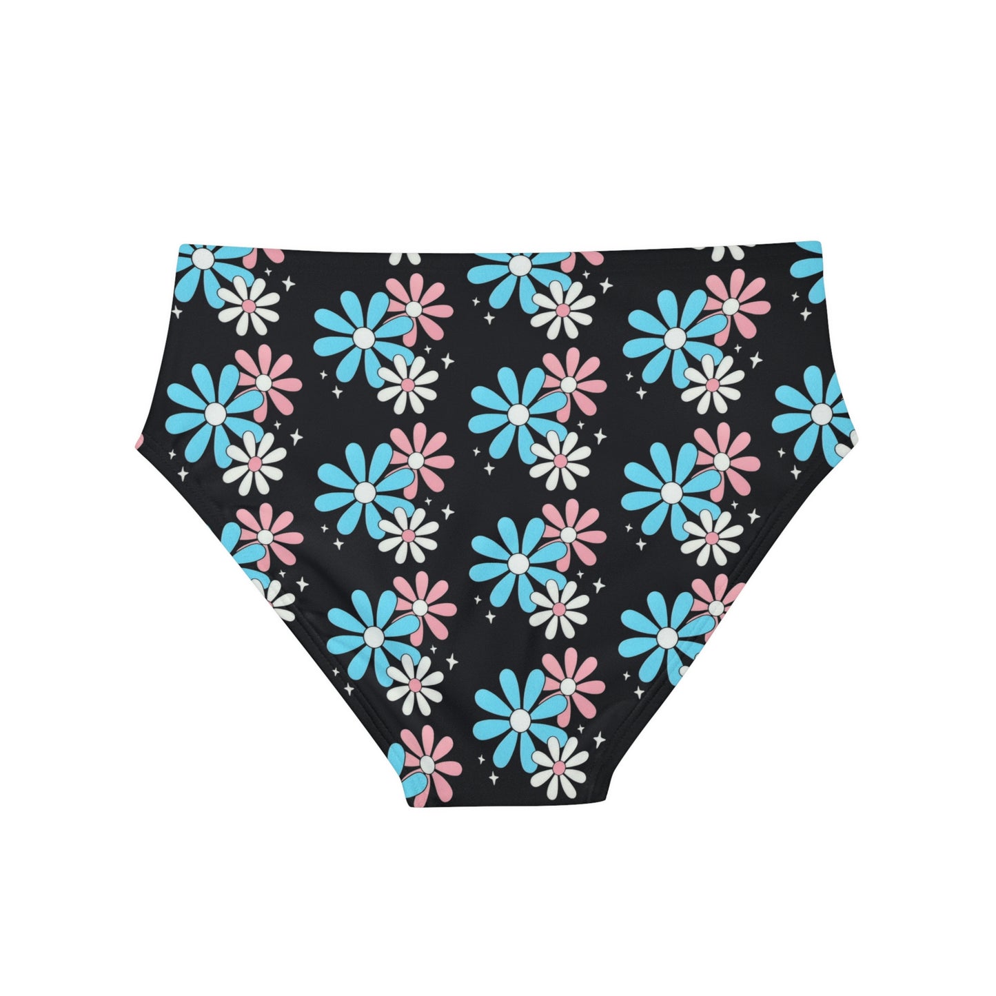Blue Pink White Big Daisies Kid's Hipster Tucking Panty 8-13yrs