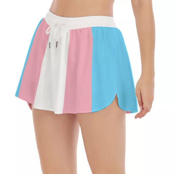 Blue Pink White All Over Pride Sports Exercise Skort