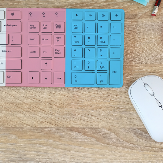 Blue Pink White All Over Trans Pride Wireless Or Wired Keyboard