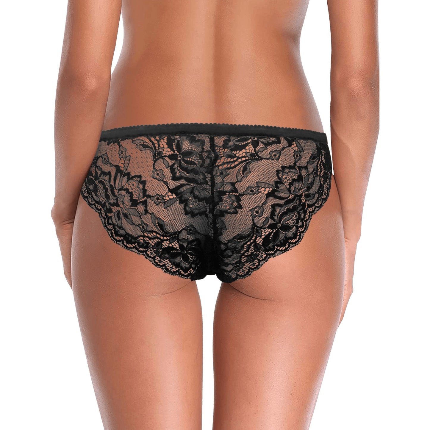 Teen - Plus Size Blue Pink White Big Daisies Black Lace Panties