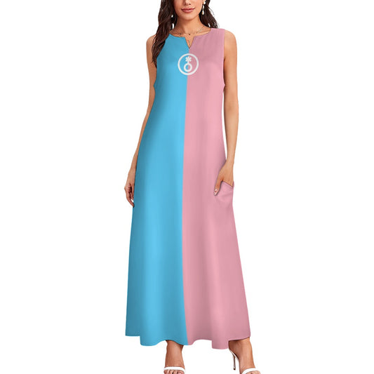 Trans Coloured Trans Paris Pride Ankle-Length Beach Dress