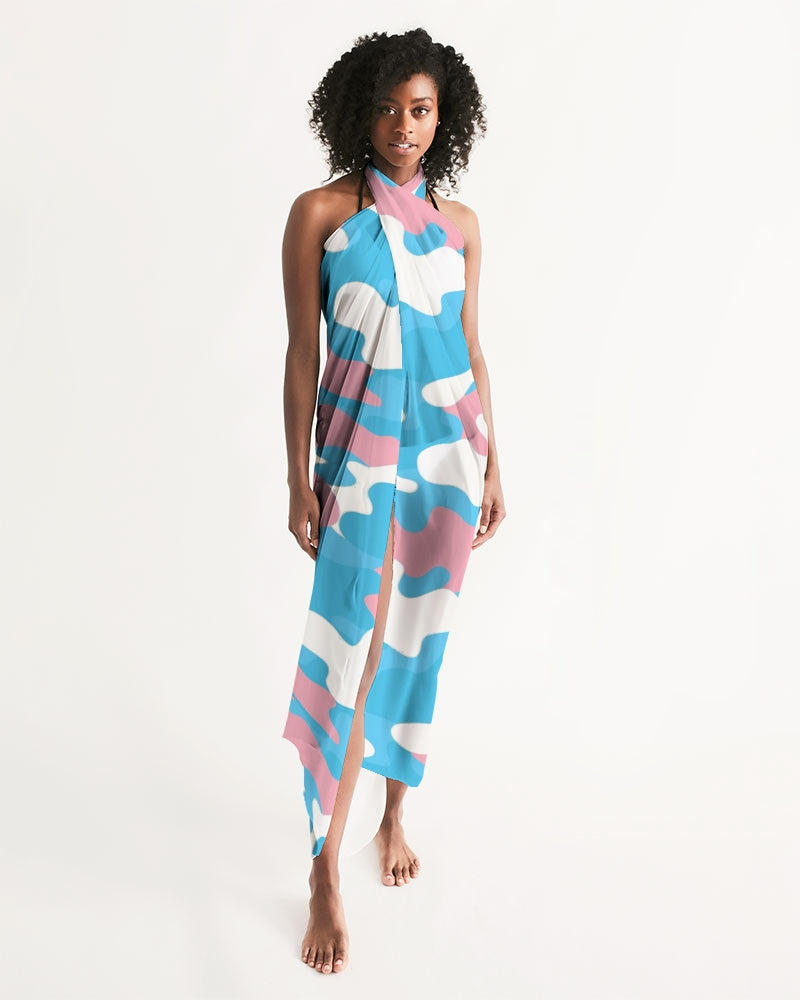 Blue Pink White Pride Camouflage Chiffon Beach Wrap