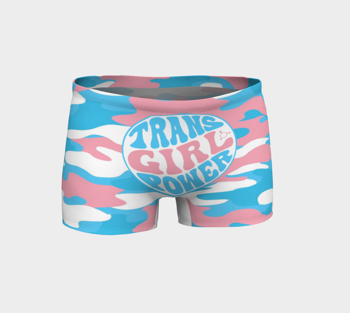 Blue Pink White Camouflage Pride 'TRANS GIRL POWER' Short Boxers