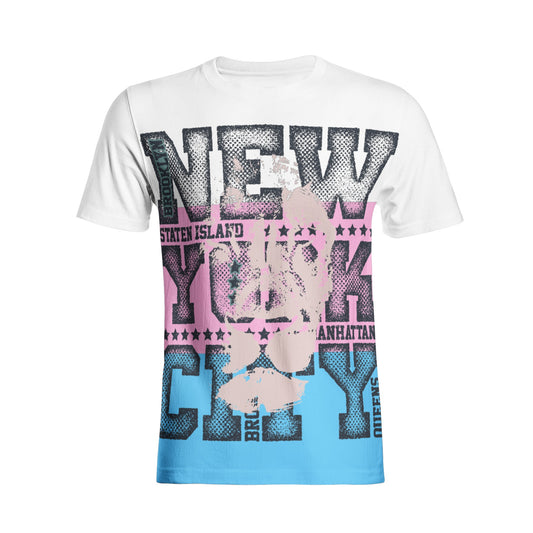 Teen - Plus Size Blue Pink White NYC Pride Banded T-Shirt