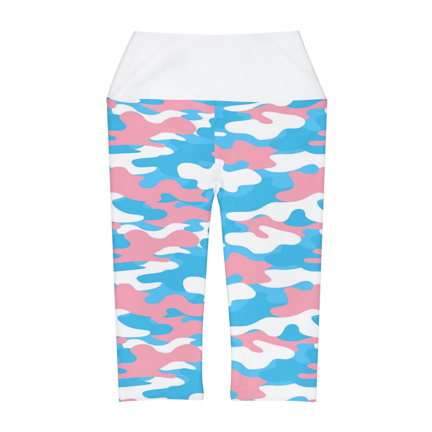 Blue Pink White Teen All Over Pride Camouflage Fitness Capri