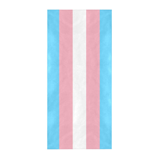 Blue Pink White All Over Trans Pride Queen Size Beach Towel