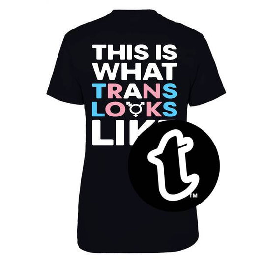 Black 'This Is What Trans Looks Like' Short Sleeved T-Shirt tunnellsCo.