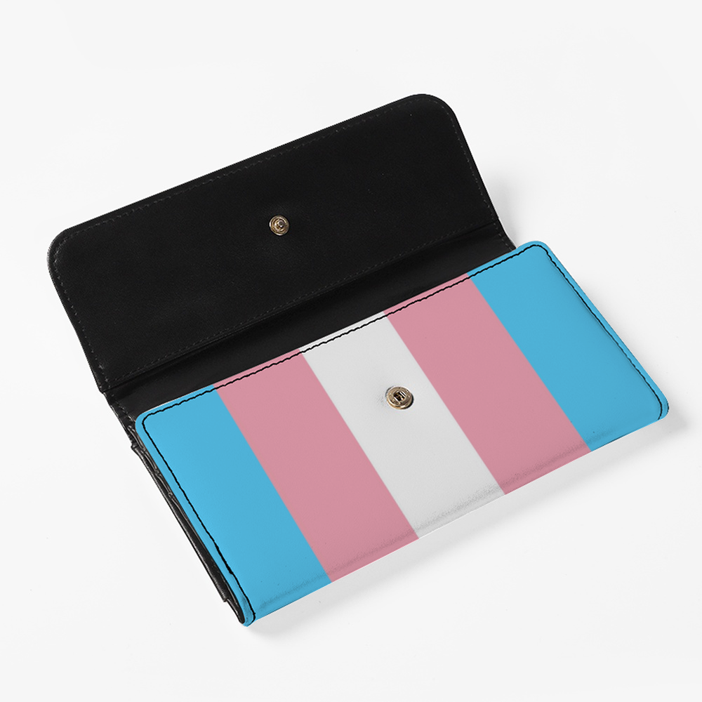Blue Pink White Pride Vegan Leather Long Purse tunnellsCo.