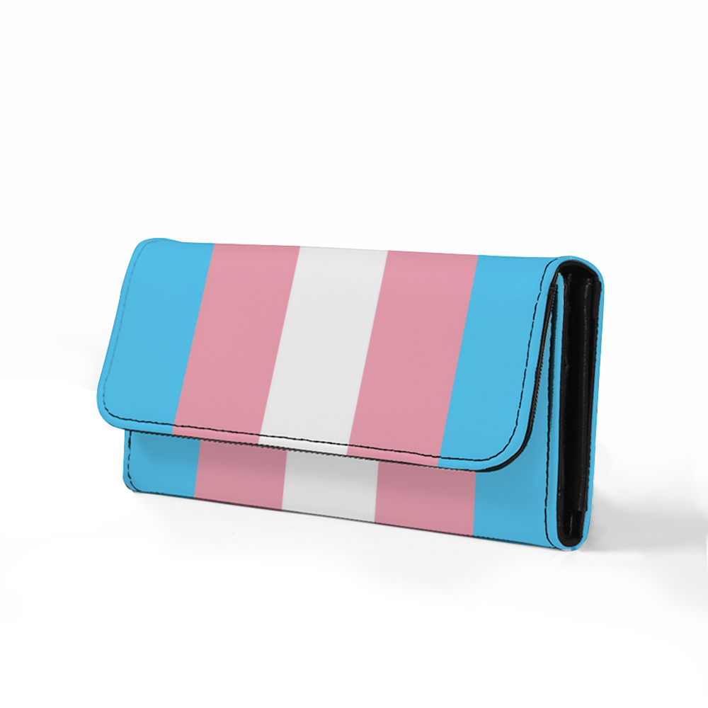 Blue Pink White Pride Vegan Leather Long Purse tunnellsCo.