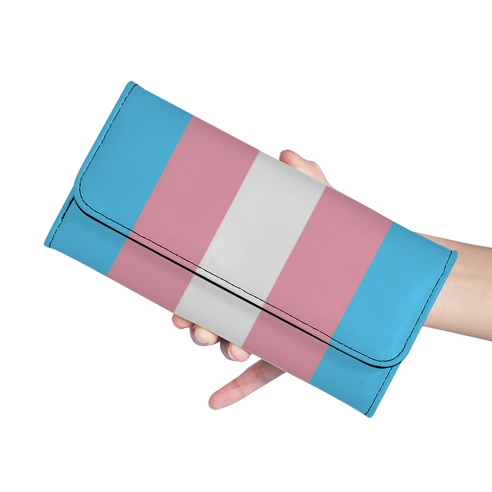 Blue Pink White Pride Vegan Leather Long Purse tunnellsCo.