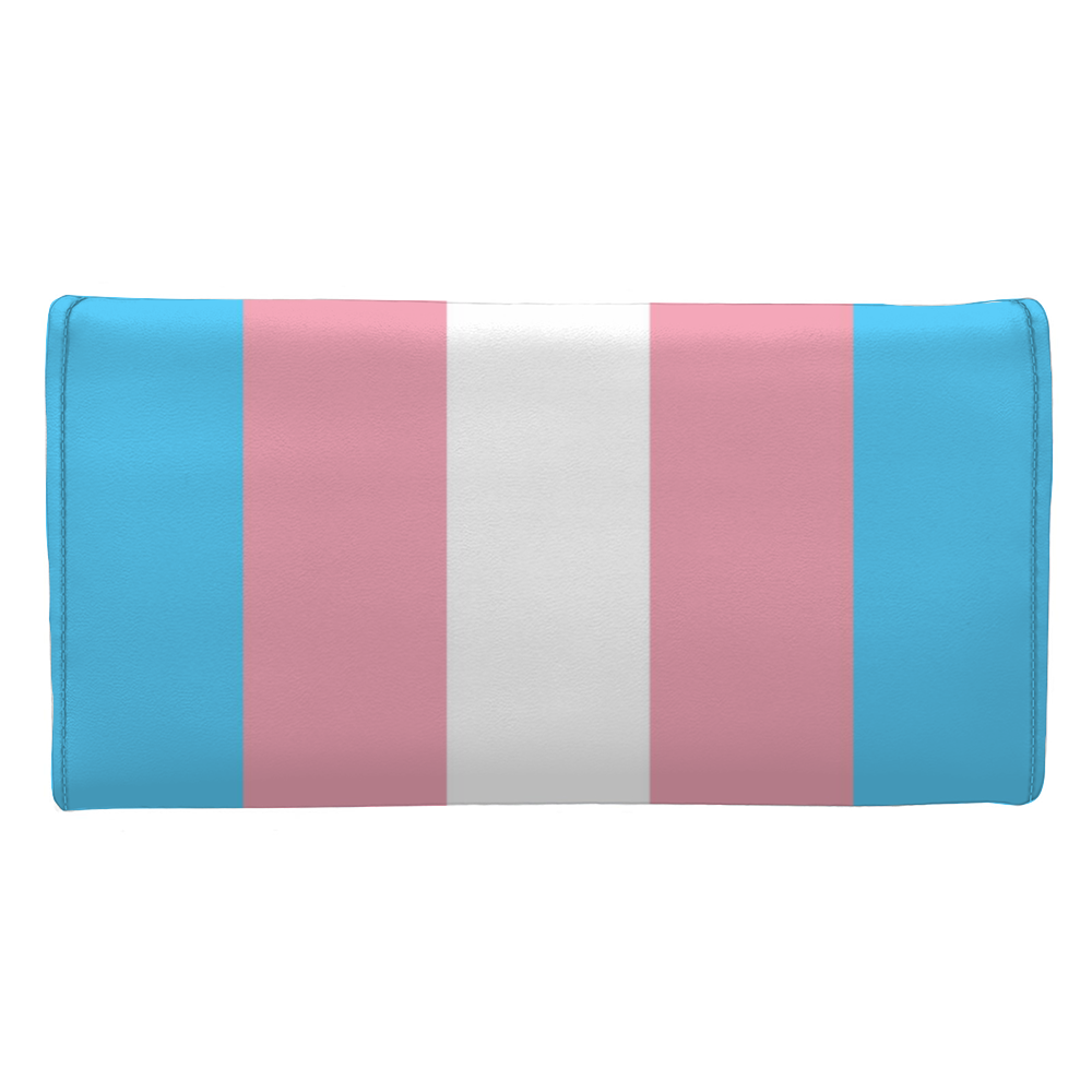 Blue Pink White Pride Vegan Leather Long Purse tunnellsCo.