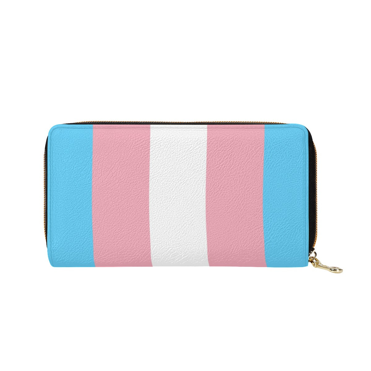 Blue Pink White Pride Vegan Leather Long Zip Purse tunnellsCo.