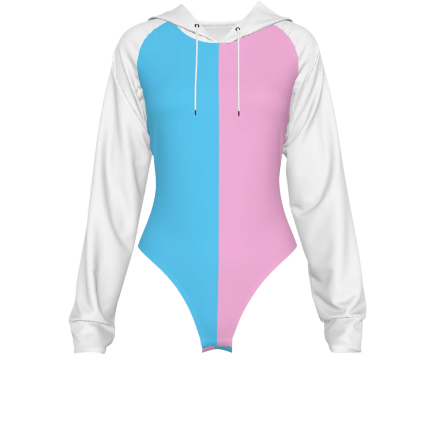 Teen Blue Pink White Pride Paris Raglan Sleeve Hooded Bodysuit