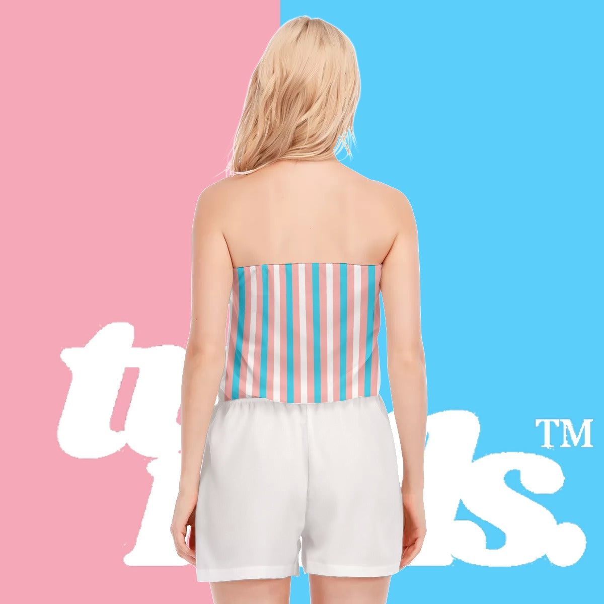 All-Over Print Women's Tube Top Jumpsuit