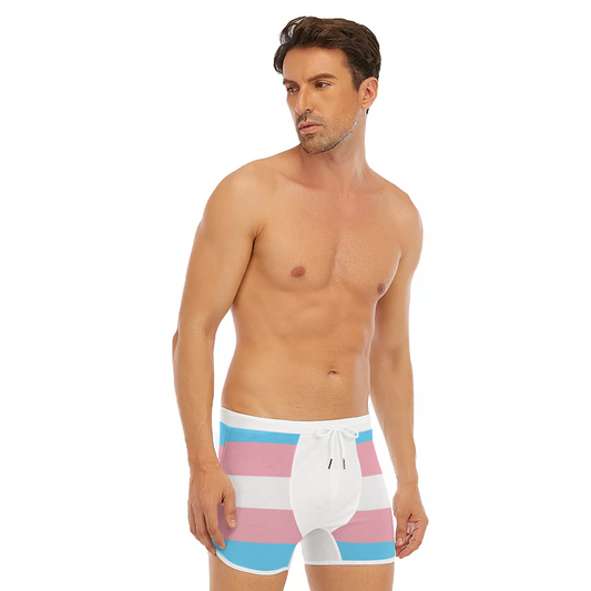 All-Over Print Men's Boxer Briefs With Waist Elastic Band