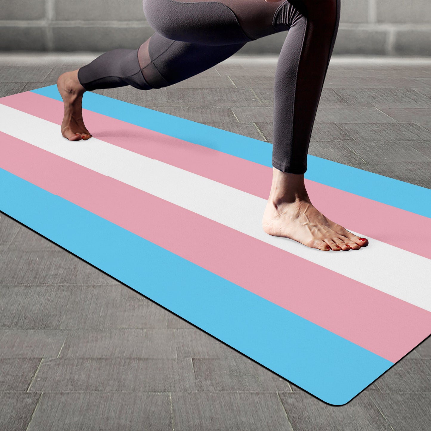 Trans Coloured Trans Pride Flag 6ft-2ft Long Neoprene Yoga Mat