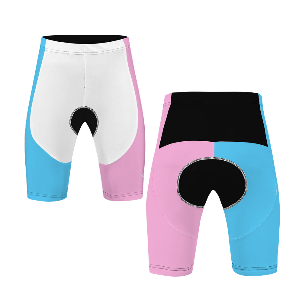 Blue Pink White Vive l'Paris Pride Breathable Polyester Cycling Shorts